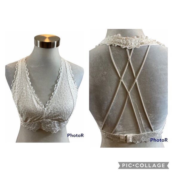 Gilly‎ Hicks Sydney White Lace Bralette Size Large - Picture 1 of 11